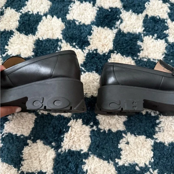 Coach Ruthie black leather chunky platform loafers - Picture 7 of 14